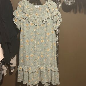 Floral Ruffle Dress Small